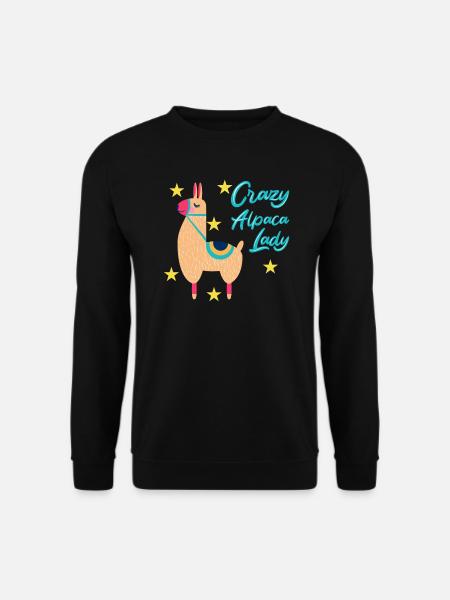 Crazy Alpaca Lady Alpaka - Unisex Sweatshirt - black