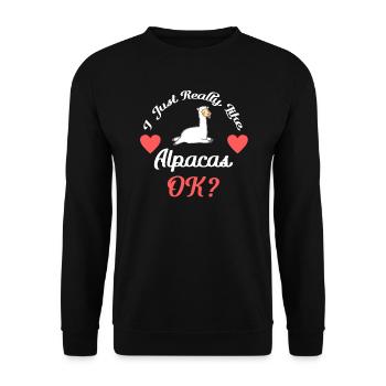 I like alpacas ok? Alpaca - Unisex Sweatshirt - black - Front - Alina (178cm) & Michal (187cm)