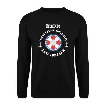 Kreuzfahrt mit Freunden Kreuzfahrtschiff - Unisex Pullover - Schwarz - Vorne - Alina (178cm) & Michal (187cm)