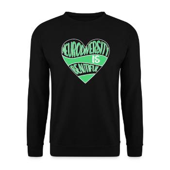 Neurodiversität Autimsus ADHD Legasthenie - Unisex Pullover - Schwarz - Vorne - Alina (178cm) & Michal (187cm)