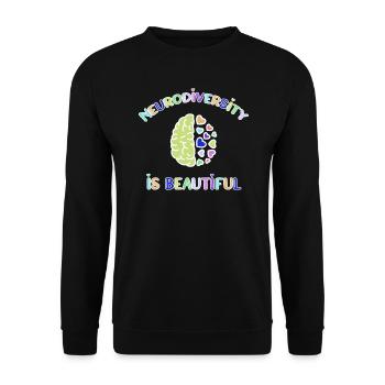 Neurodiversität Autimsus ADHD Legasthenie - Unisex Pullover - Schwarz - Vorne - Alina (178cm) & Michal (187cm)