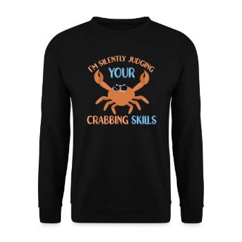 Krabbenfischen Krabbe Krabenfischer - Unisex Pullover - Schwarz - Vorne - Alina (178cm) & Michal (187cm)