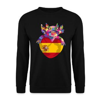 Drapeau d’Espagne Vintage Drapeau espagnol d’occasion Look - Sweat-shirt Unisexe - noir - Devant - Alina (178cm) & Michal (187cm)