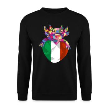 Italie Drapeau Vintage Drapeau Italien Occasion Look - Sweat-shirt Unisexe - noir - Devant - Alina (178cm) & Michal (187cm)