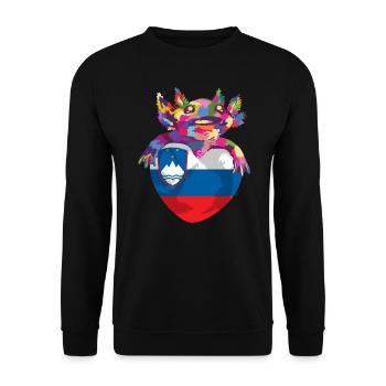 Slovenia Flag Balkan Slovenian Flag Vintage - Unisex Sweatshirt - black - Front - Alina (178cm) & Michal (187cm)