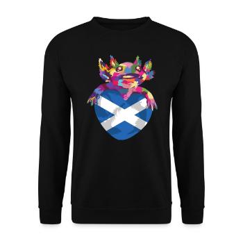 Scotland Flag Scottish Flag Alba GB UK - Unisex Sweatshirt - black - Front - Alina (178cm) & Michal (187cm)