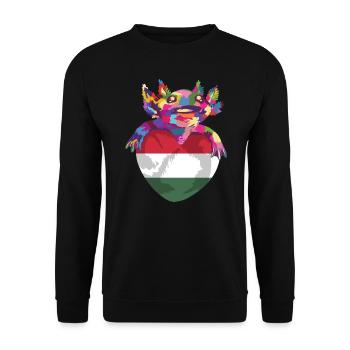 Hungary Flag Hungarian Flag Balaton Hungary - Unisex Sweatshirt - black - Front - Alina (178cm) & Michal (187cm)