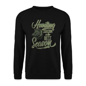 Hunter Huntress Hunting Hunting Hunting Hunting Hunter Hunt - Unisex Sweatshirt - black - Front - Alina (178cm) & Michal (187cm)