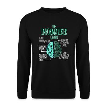Informatiker Informatik Programmierer Nerd Geek - Unisex Pullover - Schwarz - Vorne - Alina (178cm) & Michal (187cm)