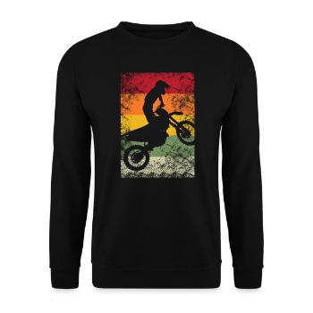 Motocross Dirtbike Dirt Bike Cross Fahrer Braap - Unisex Pullover - Schwarz - Vorne - Alina (178cm) & Michal (187cm)