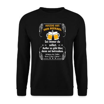 Bier Beer Alkohol Party Saufen JGA Fest - Unisex Pullover - Schwarz - Vorne - Alina (178cm) & Michal (187cm)