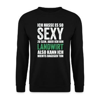 Landwirtschaft Landwirt Traktor Trecker Farm Bauer - Unisex Pullover - Schwarz - Vorne - Alina (178cm) & Michal (187cm)