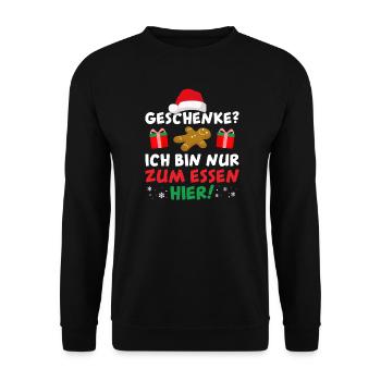Weihnachten Plätzchen backen Weihnachtsgeschenk - Unisex Pullover - Schwarz - Vorne - Alina (178cm) & Michal (187cm)