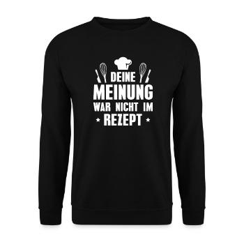 Kochen Spruch Küchenchef Koch Köchin - Unisex Pullover - Schwarz - Vorne - Alina (178cm) & Michal (187cm)