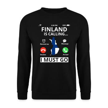 Finland Flag Suomi Finnish Flag Used Look - Unisex Sweatshirt - black - Front - Alina (178cm) & Michal (187cm)