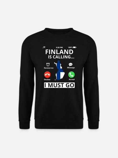 Finnland Flagge Suomi Finnische Fahne Used Look - Unisex Pullover - Schwarz