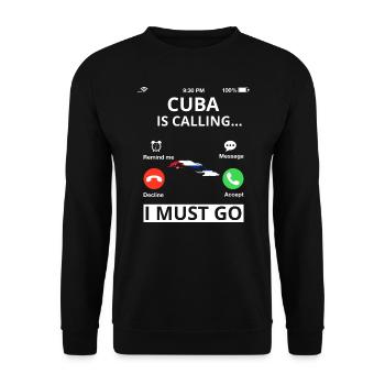 Kuba Flagge Karibik Urlaub Cuba Reise Havanna - Unisex Pullover - Schwarz - Vorne - Alina (178cm) & Michal (187cm)