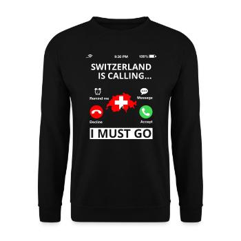 Suisse Flag Croix Vintage Occasion Look Suisse - Sweat-shirt Unisexe - noir - Devant - Alina (178cm) & Michal (187cm)