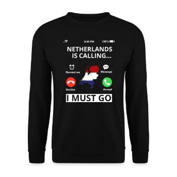 Pays-Bas Drapeau Hollande Drapeau néerlandais - Sweat-shirt Unisexe - noir - Devant - Alina (178cm) & Michal (187cm)