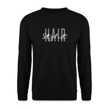 Hair Stylist Hair Dresser - Unisex Sweatshirt - black - Front - Alina (178cm) & Michal (187cm)
