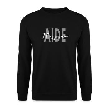 Hospice Aide Nurse - Unisex Sweatshirt - black - Front - Alina (178cm) & Michal (187cm)
