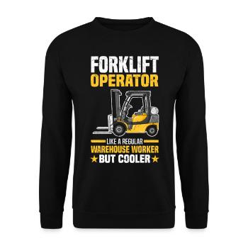 Dictons des conducteurs de chariots élévateurs | Cadeau chariot élévateur - Sweat-shirt Unisexe - noir - Devant - Alina (178cm) & Michal (187cm)