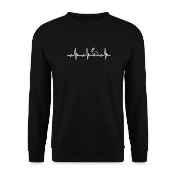 rabbit heartbeat - Unisex Sweatshirt - black - Front - Alina (178cm) & Michal (187cm)