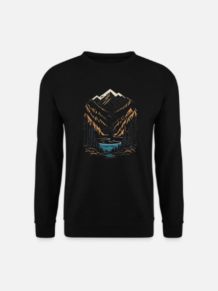 Berge Natur Bergsee - Unisex Pullover - Schwarz