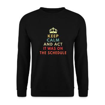 keep calm and act like it was on the schedule - Unisex Sweatshirt - black - Front - Alina (178cm) & Michal (187cm)