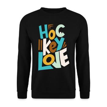 Hockey amour Fille de hockey sur gazon - Sweat-shirt Unisexe - noir - Devant - Alina (178cm) & Michal (187cm)