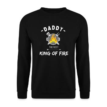 DADDY KING OF FIRE - Unisex Sweatshirt - black - Front - Alina (178cm) & Michal (187cm)