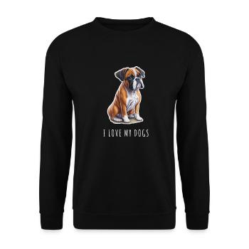 i love my dogs - Unisex Sweatshirt - black - Front - Alina (178cm) & Michal (187cm)
