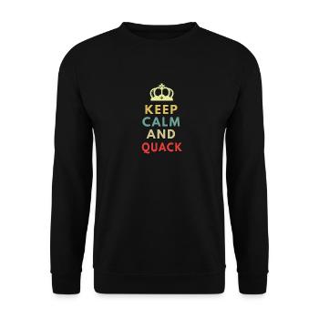 keep calm and quack - Unisex Sweatshirt - black - Front - Alina (178cm) & Michal (187cm)