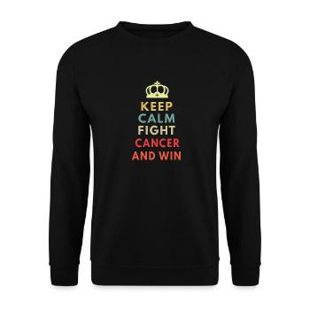 keep calm fight cancer and win - Unisex Sweatshirt - black - Front - Alina (178cm) & Michal (187cm)
