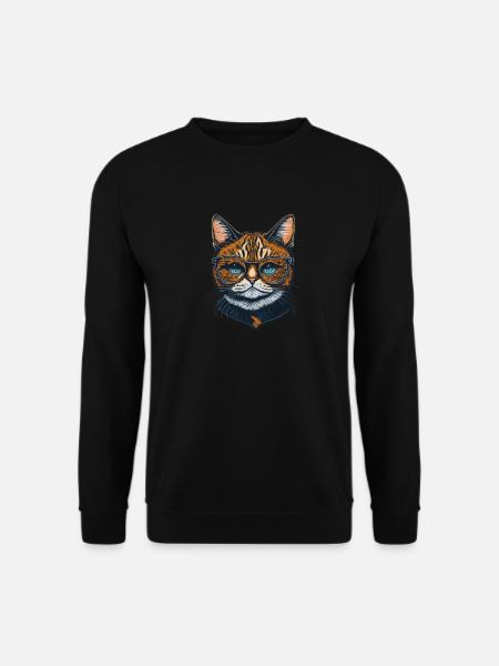 cat eyeglass - Unisex Sweatshirt - black