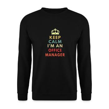 keep calm office manager - Unisex Sweatshirt - black - Front - Alina (178cm) & Michal (187cm)
