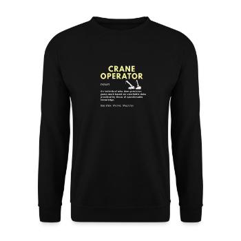 crane operator noun funny definition - Unisex Sweatshirt - black - Front - Alina (178cm) & Michal (187cm)