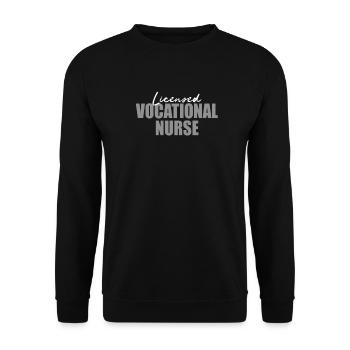 licensed vocational nurse - Unisex Sweatshirt - black - Front - Alina (178cm) & Michal (187cm)