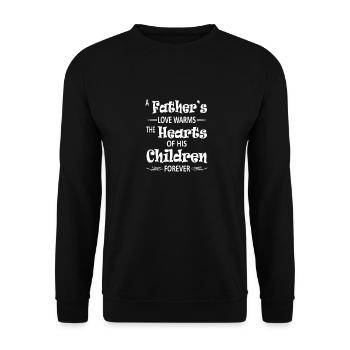 father s love warms the hearts - Unisex Sweatshirt - black - Front - Alina (178cm) & Michal (187cm)