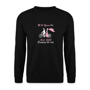 16th Wedding Anniversary - Unisex Sweatshirt - black - Front - Alina (178cm) & Michal (187cm)