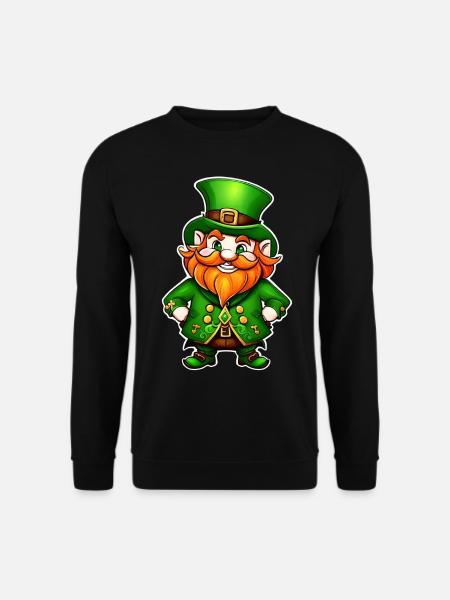Saint Patricks Day Irish Kobold Leprechaun Wichtel - Unisex Pullover - Schwarz