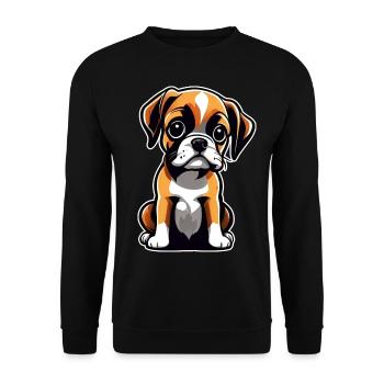 Cute cute boxer dog - Unisex Sweatshirt - black - Front - Alina (178cm) & Michal (187cm)