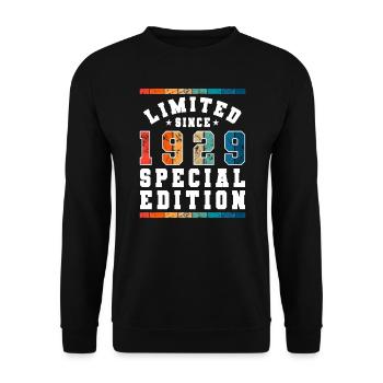 Édition limitée depuis 1929 Cadeau d’anniversaire - Sweat-shirt Unisexe - noir - Devant - Alina (178cm) & Michal (187cm)