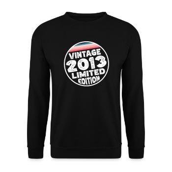 Vintage 2013 Geburtstag Geschenk Kinderparty - Unisex Pullover - Schwarz - Vorne - Alina (178cm) & Michal (187cm)