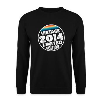 Vintage 2014 Birthday Gift Children's Party - Unisex Sweatshirt - black - Front - Alina (178cm) & Michal (187cm)