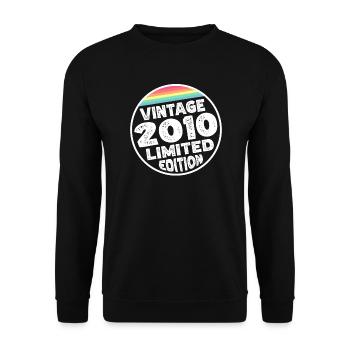 Vintage 2010 Birthday Gift Birthday Party - Unisex Sweatshirt - black - Front - Alina (178cm) & Michal (187cm)