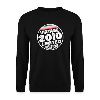 Vintage 2010 Birthday Gift Birthday Party - Unisex Sweatshirt - black - Front - Alina (178cm) & Michal (187cm)