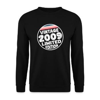 Vintage 2009 Birthday Gift Birthday Party - Unisex Sweatshirt - black - Front - Alina (178cm) & Michal (187cm)