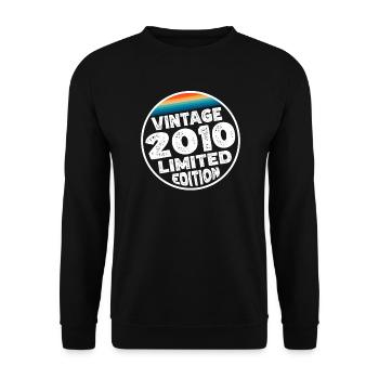 Vintage 2010 Birthday Gift Birthday Party - Unisex Sweatshirt - black - Front - Alina (178cm) & Michal (187cm)