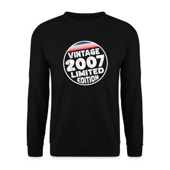 Vintage 2007 Birthday Gift Birthday Party - Unisex Sweatshirt - black - Front - Alina (178cm) & Michal (187cm)